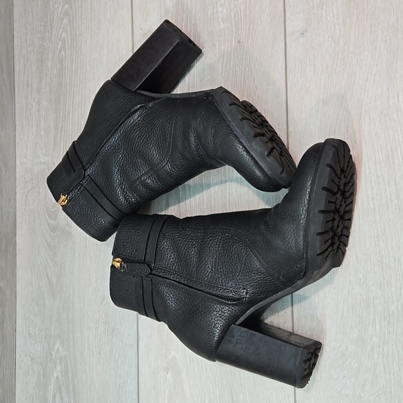 Tory Burch Womens Leight lug sole Leather 76022 Ankle Heels Boots shoes 7.5 - Picture 11 of 16